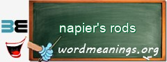 WordMeaning blackboard for napier's rods